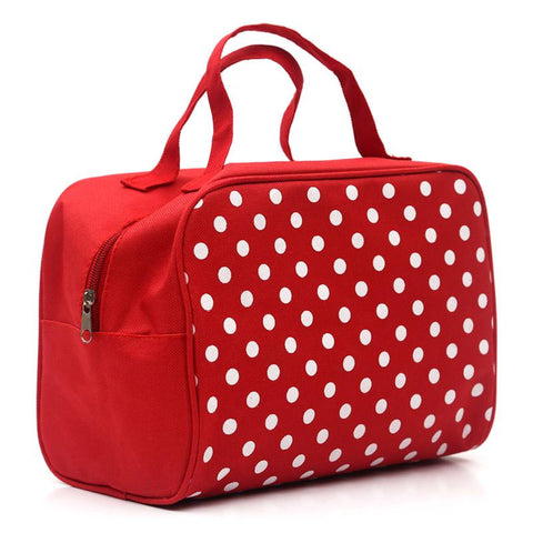 Fashion Lady Organizer  Multi Functional Cosmetic Storage Dots Bags Women Makeup Bag With Pockets Toiletry Pouch